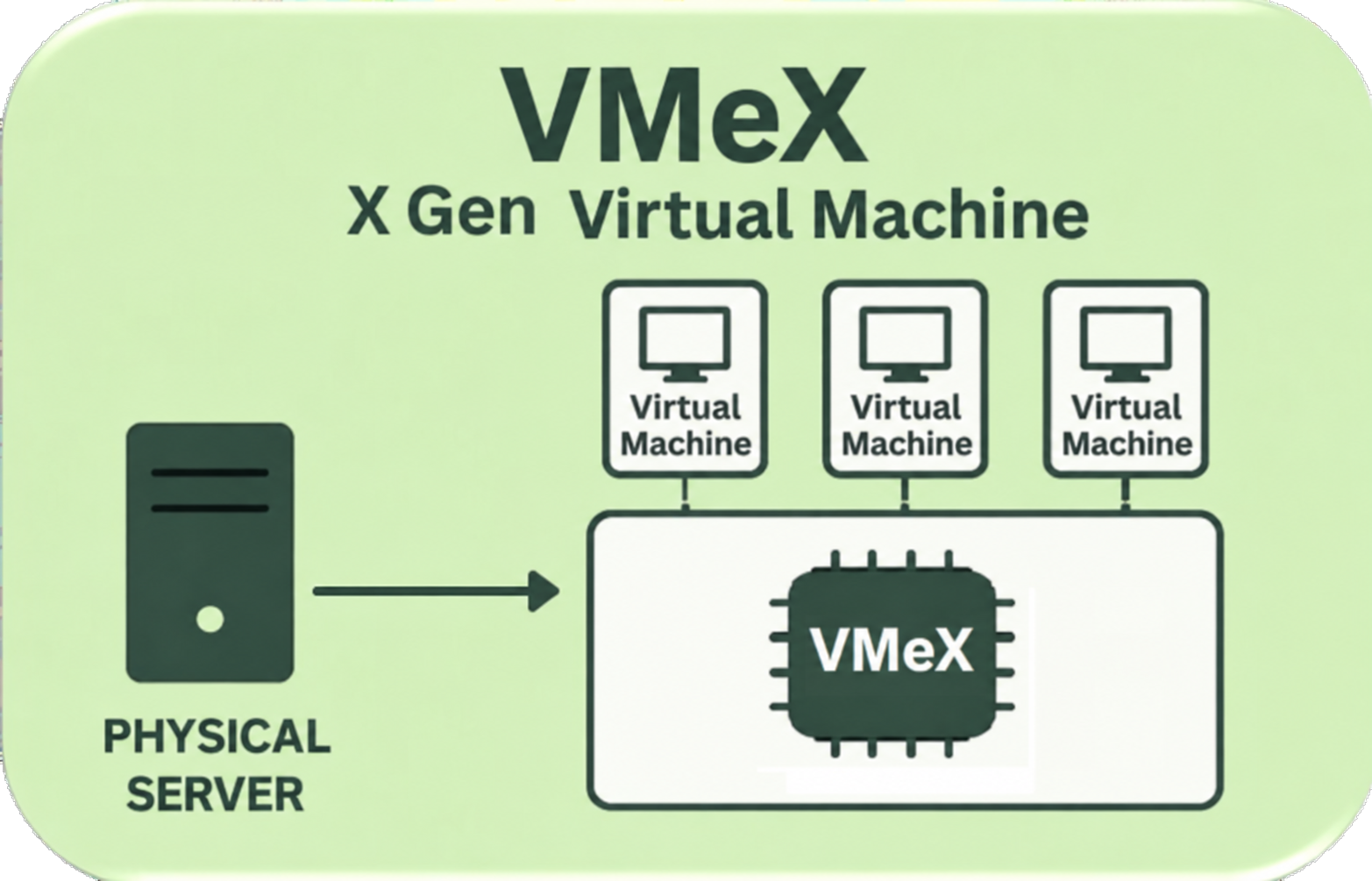 How VMeX virtualization hypervisor works workflow
